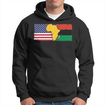 Vintage American Flag With Pan African Flag Hoodie - Monsterry UK