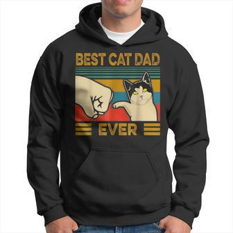 Vintage Best Cat Dad Ever Bump Fit Kapuzenpullover - Seseable