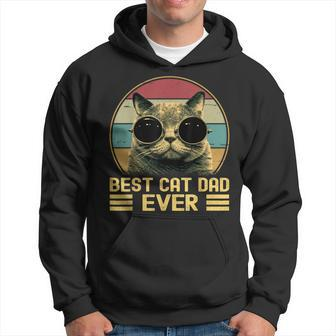 Vintage Best Cat Dad Ever For Men Cat Lover Cat Dad Hoodie - Thegiftio UK