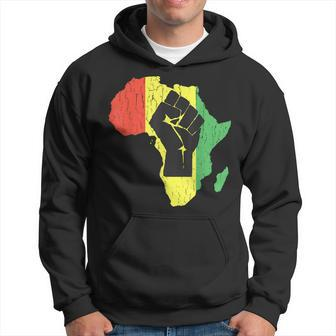 Vintage Black Power African Continent Hoodie - Monsterry