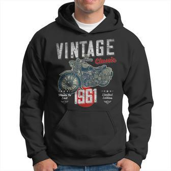Vintage Born 1961 60Th Birthday Classic Retro Motorcycle Hoodie - Monsterry