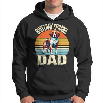 Vintage Brittany Spaniel Dad Dogs Lovers Daddy Father's Day Hoodie - Thegiftio UK