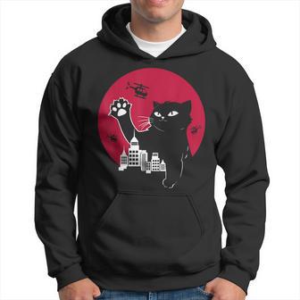 Vintage Catzilla Kitten And Cat Kitten Lover Hoodie - Thegiftio UK