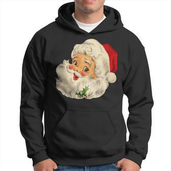 Vintage Christmas Santa Claus Face Old Fashioned Hoodie - Monsterry UK