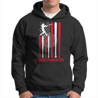 Vintage Cincinnati Baseball Soul American Us Flag Hoodie - Thegiftio UK