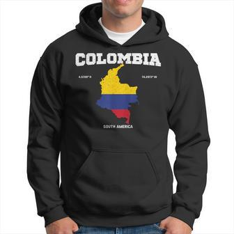 Vintage Colombian Flag Colombia Coordinates Hoodie - Monsterry