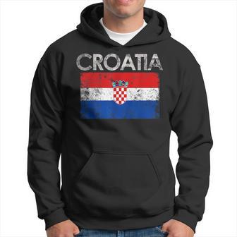 Vintage Croatia Croatia Flag Pride Hoodie - Thegiftio UK