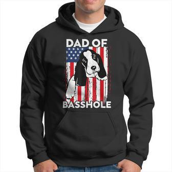 Vintage Dad Of A Basshole Father's Day Dog Lover Usa Flag Hoodie - Seseable