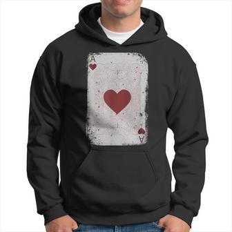 Vintage Distressed Ace Of Hearts Poker Playing Card Hoodie - Monsterry AU