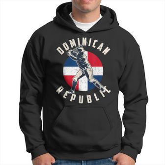 Vintage Dominican Baseball Batter Dominican Republic Flag Hoodie - Monsterry DE