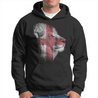 Vintage England Flag On Realistic Lion Head Hoodie - Thegiftio UK