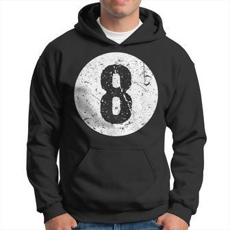 Vintage Faded 8 Ball Billiards Player Hoodie - Monsterry