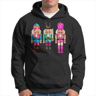 Vintage Sequin Cheerful Sparkly Nutcrackers Christmas Hoodie - Seseable