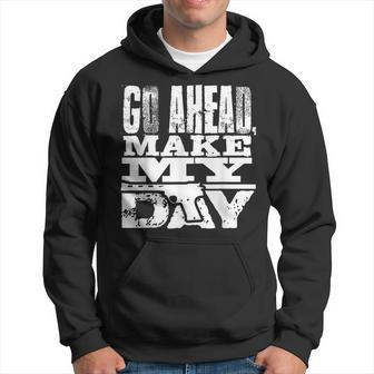Vintage Go Ahead Make My Day 1983 American Sudden Impact Hoodie - Monsterry UK