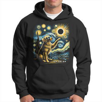 Vintage Golden Retrievers Dogs Solar Eclipse Lovely Animals Hoodie - Monsterry AU
