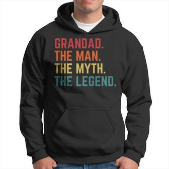 Vintage Grandad Man Myth Legend Daddy Grandpa Fathers Day Hoodie - Thegiftio UK