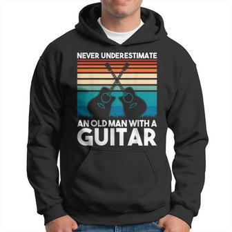 Vintage Guitar Never Underestimate An Old Man With A Guitar Hoodie - Monsterry AU