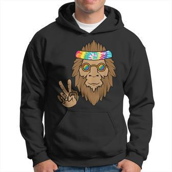 Vintage Hippie Tie Dye Peace Sign Symbol Sasquatch Bigfoot Hoodie - Monsterry DE