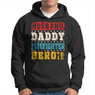 Vintage Husband Daddy Firefighter Hero Father's Day Job Hoodie - Monsterry AU