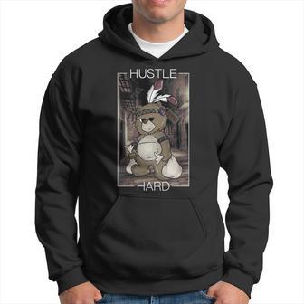 Vintage Hustle Hard Clothing For American Bear Hustler Hoodie - Monsterry AU