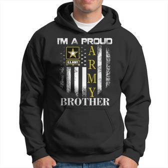Vintage I'm A Proud Army Brother With American Flag Hoodie - Monsterry