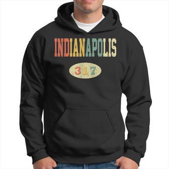 Vintage Indianapolis Area Code 317 Retro Color Hoodie - Monsterry DE