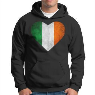 Vintage Irish Flag Heart Shape St Patrick’S Day Hoodie - Monsterry