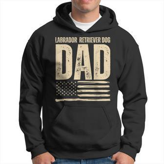 Vintage Lab Dog Dad 4Th Of July American Flag Father's Day Hoodie - Thegiftio UK