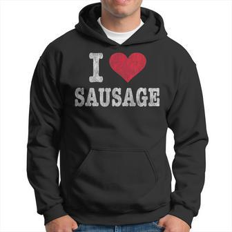 Vintage I Love Sausage Trendy Hoodie - Monsterry UK