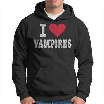 Vintage I Love Vampires T Trendy Hoodie - Monsterry CA