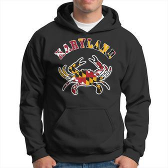 Vintage Maryland Maryland State Flag Classy Blue Crab Hoodie - Monsterry DE
