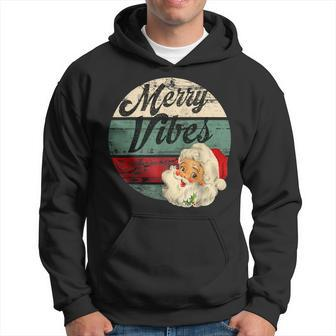 Vintage Merry Christmas Vibes Santa Claus Fun Old Fashioned Hoodie - Monsterry
