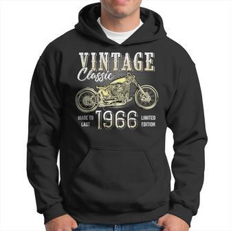 Vintage Motorbike Born 1966 Classic Motorcycle Birthday Men Hoodie - Thegiftio UK