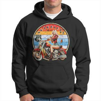 Vintage Motorbike Sexy Pin-Up Biker Hoodie - Monsterry UK