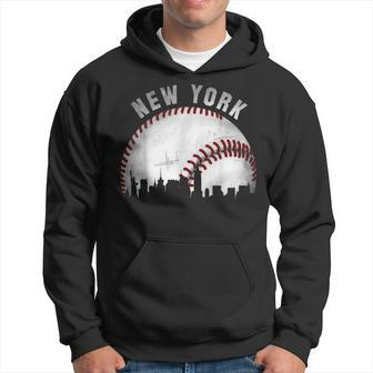 Vintage New York Skyline City Baseball Hoodie - Monsterry CA