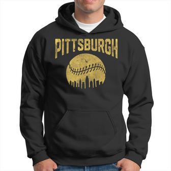 Vintage Pittsburgh Pennsylvania Baseball Fans Skyline Sports Hoodie - Monsterry