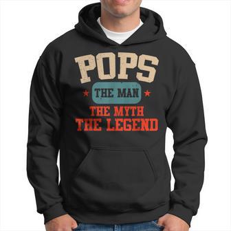 Vintage Pops Man Myth Legend Daddy Grandpa Fathers Day Men Hoodie - Thegiftio UK