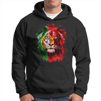 Vintage Portugal Flag Lion Face Portuguese Portugal Flag Hoodie - Thegiftio UK