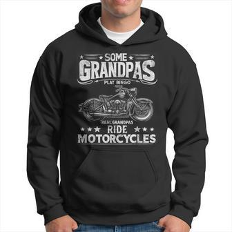 Vintage Real Grandpas Ride Motorcycles Biker Dad Mens Hoodie | Mazezy