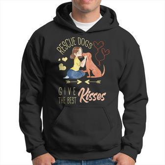 Vintage Rescue Dogs Give The Best Kisses Adopted Dog Lovers Hoodie - Monsterry