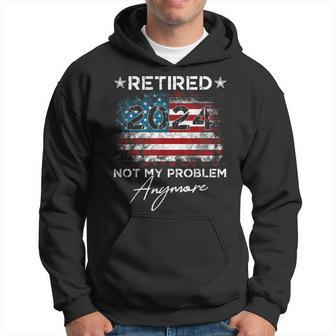 Vintage Retired 2024 Not My Problem Anymore American Flag Hoodie - Monsterry