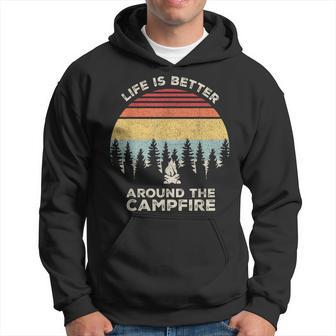 Vintage Retro Life Is Better Around The Campfire Camping Hoodie - Monsterry CA