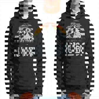 Vintage Retro Nv Nevada Mountain State Sunrise Hoodie - Monsterry