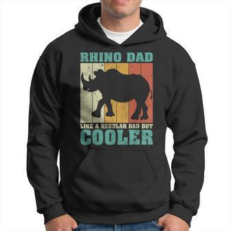 Vintage Retro Rhino Dad Like A Regular Dad Father's Day Hoodie - Monsterry UK