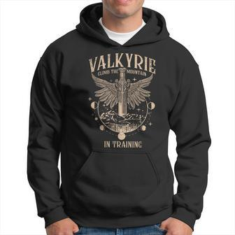 Vintage Retro Valkyrie Climb The-M0untain In Training Hoodie - Seseable