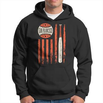 Vintage San Francisco Baseball Flag Patriotic Baseball Hoodie - Monsterry
