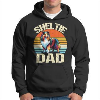 Vintage Sheltie Dog Dad Sheltie Dog Lover Daddy Father's Day Hoodie - Thegiftio UK