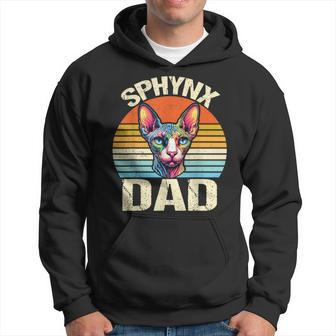Vintage Sphynx Cat Dad Sphynx Cat Lovers Daddy Father's Day Hoodie - Thegiftio UK
