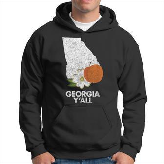 Vintage State Of Georgia Flag Peach Y'all Hoodie - Monsterry