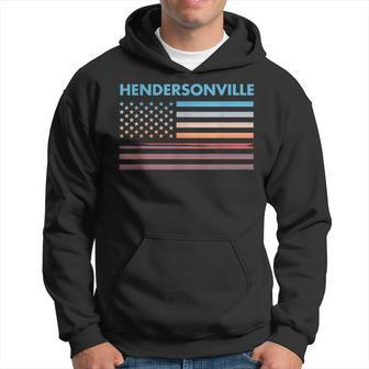 Vintage Sunset American Flag Hendersonville North Carolina Hoodie | Mazezy UK